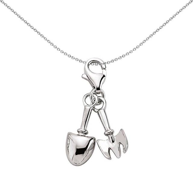 Jewelco London Unisex Sterling Silver Spade Fork Lobster Clasp Link Charm - CM028