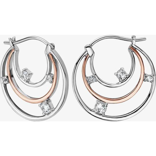 Clogau Awyr Y Nos Silver Hoop Earrings