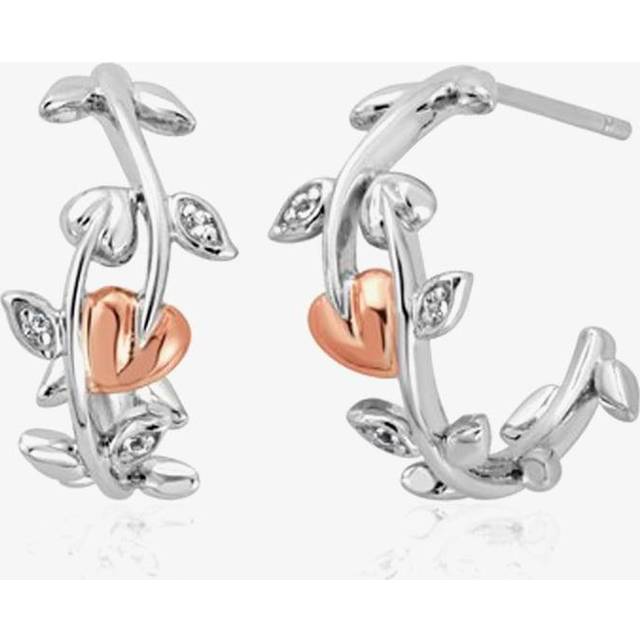 Tree of Life® Sterling Silver Vine Half-Hoop Earrings with Topaz