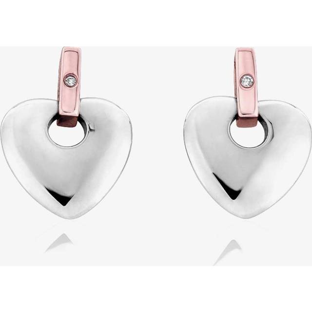 Cariad® Sterling Silver Stud Earrings with Diamonds
