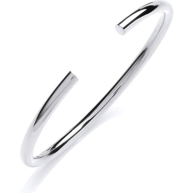 Jewelco London Ladies Sterling Silver Round Tube Flexi Torque Bangle Bracelet 4mm - GVG179RH
