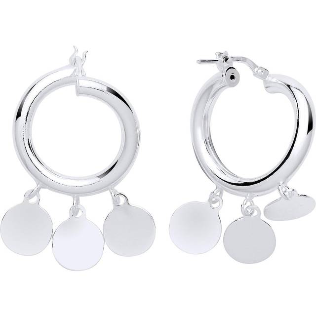 Jewelco London Ladies Sterling Silver Chandelier Droplets Hoop Drop Earrings 19mm - GVE761