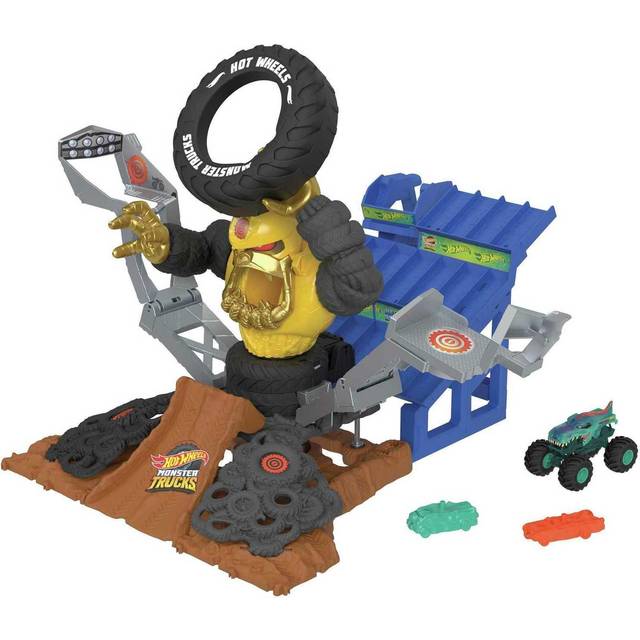 Hot Wheels Monster Trucks Arena Smashers MEGA-Wrex vs Crushzilla Takedown Playset