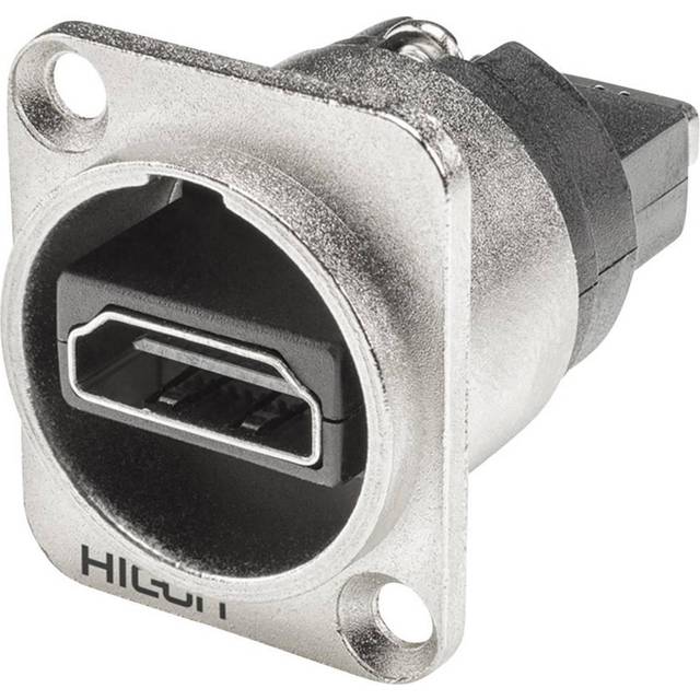 Hicon HI-HDHD-FFDN HDMI Connector Sleeve Socket 19 Pins Silver 1 pc