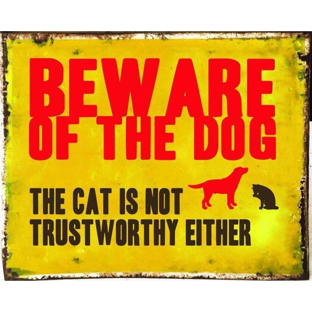 Vintage Metal Sign - Beware Of The Dog