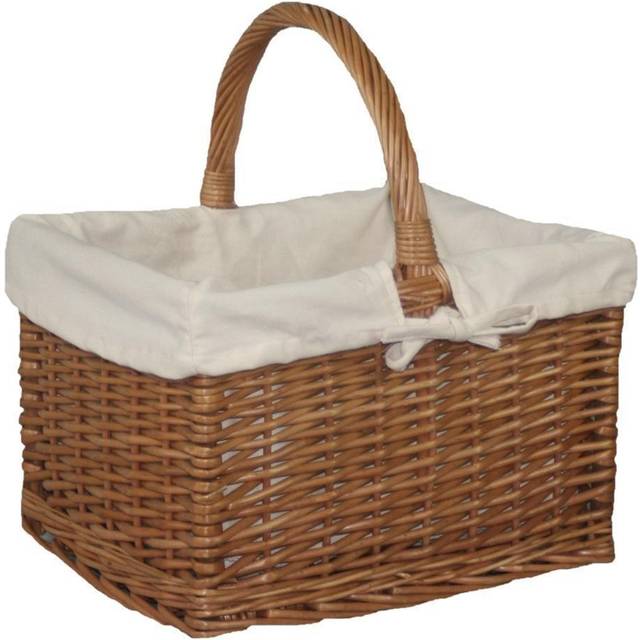 Deluxe Butchers Rectangular Shopping Basket - White Lining