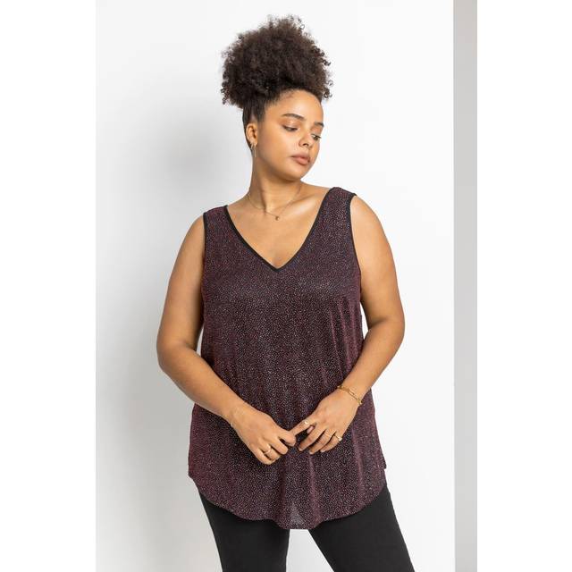 Roman Curve Red Sparkle Cami Top - Size 26-28