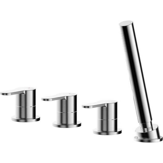 Nuie Arvan Chrome Deck Mounted 4 Hole Bath Shower Mixer - ARV334