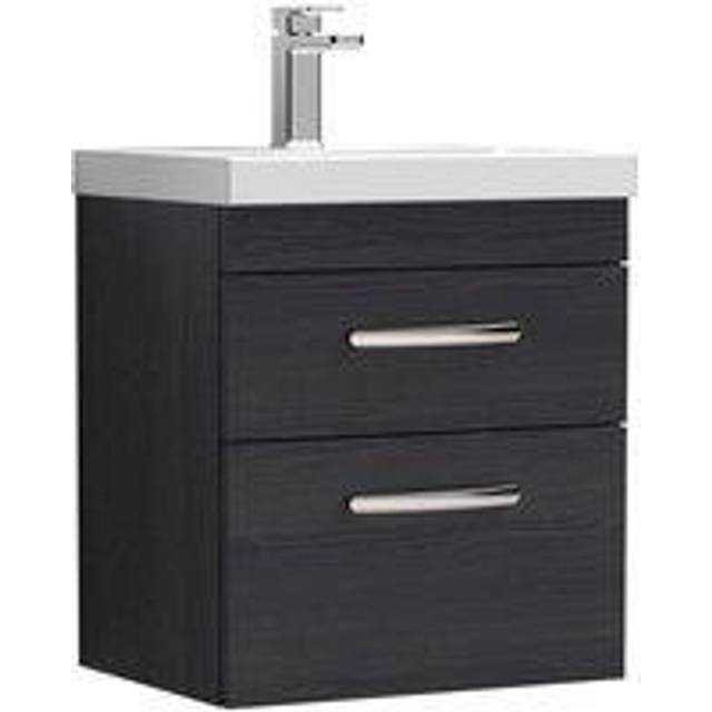 Vasari - Nuie Athena Wall Hung 2-Drawer Vanity Unit with Basin-3 500mm Wide - Charcoal Black