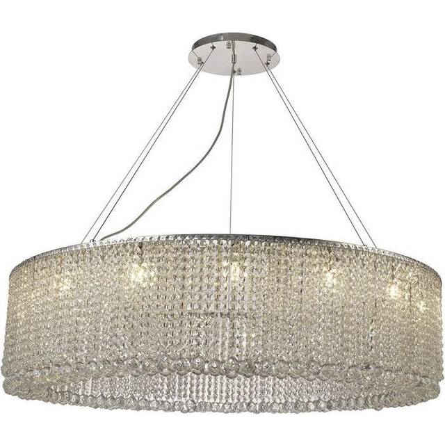 Diyas IL31732 Empire 110cm Round Pendant Chandelier, 15 Light G9, Poli