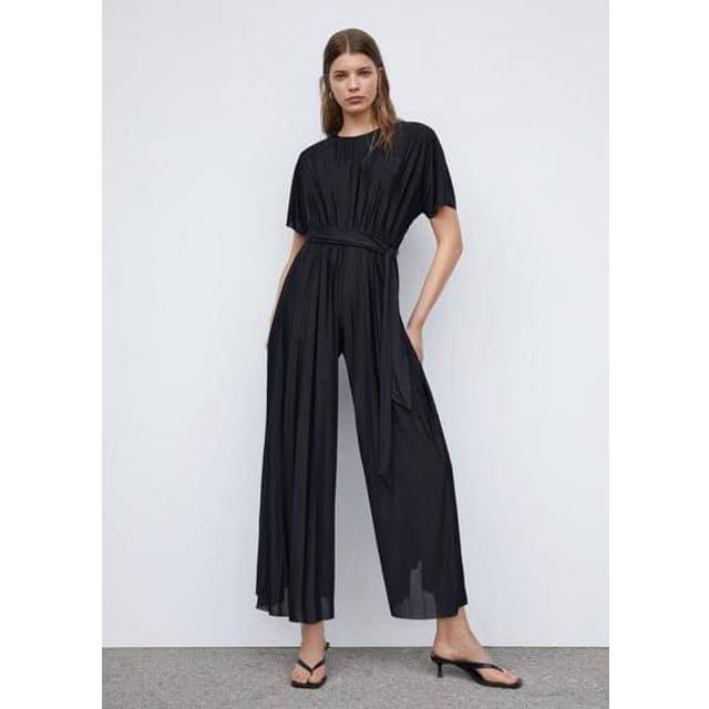 Black Pleated Bow Jumpsuit (XL)