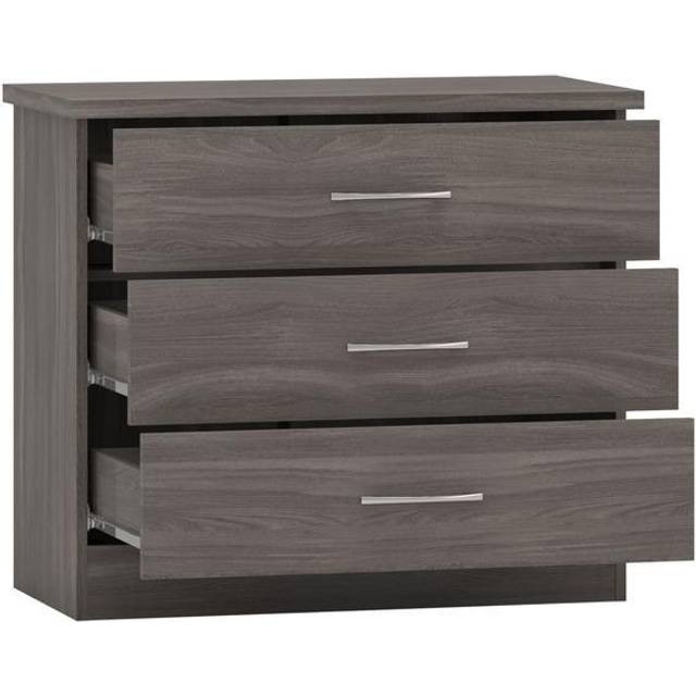 Nevada 3 Drawer Chest - Black Wood Grain