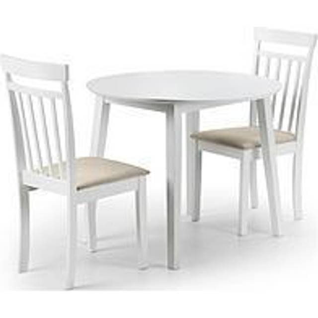 Julian Bowen Coast Dropleaf Table & 4 Chairs - White - Dining Table & 2 Chairs