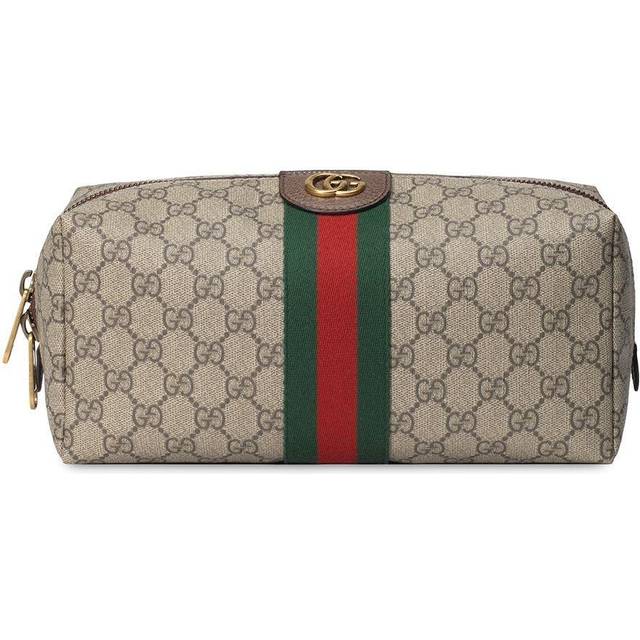Gucci - Savoy Leather-Trimmed Coated-Canvas Jacquard Wash Bag - Men - Neutrals