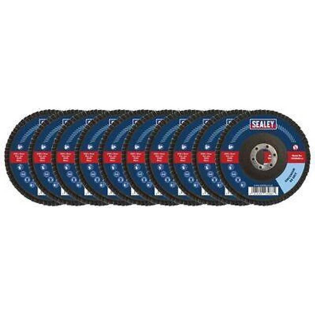 Sealey Zirconium Abrasive Flap Disc 115mm Assorted Pack of 10
