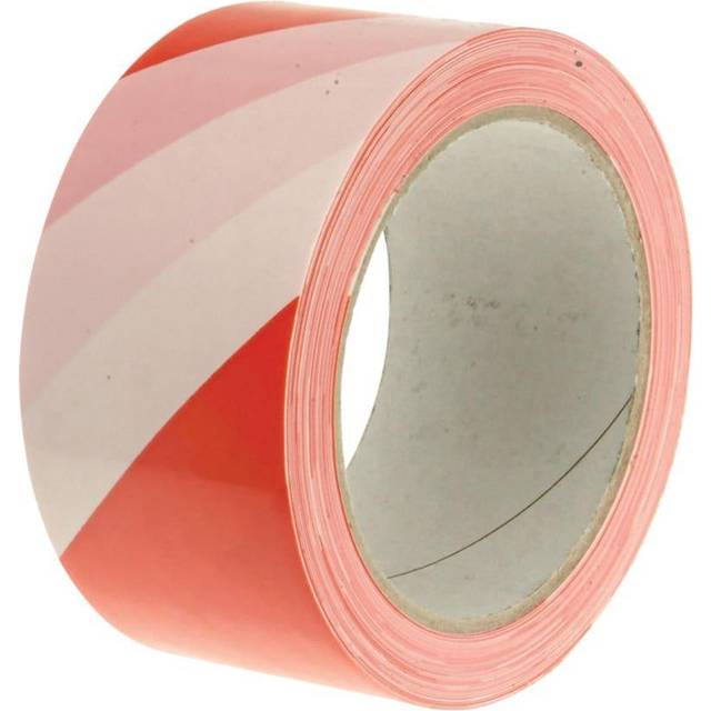 Faithfull Economy Self Adhesive Hazard Tape Red / White 50mm 33m