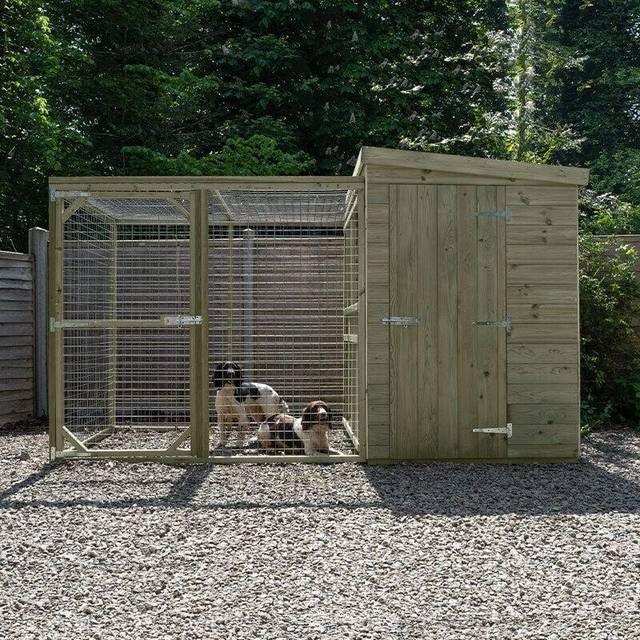 Forest Large Dog Kennel & Run 1376 x 3072 x 1812mm