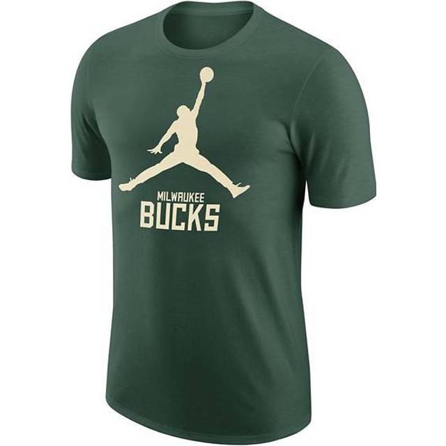 Jordan, Topp, Herr, XL, Bomull, Milwaukee Bucks Basketboll Lag T-shirt - green (XL)