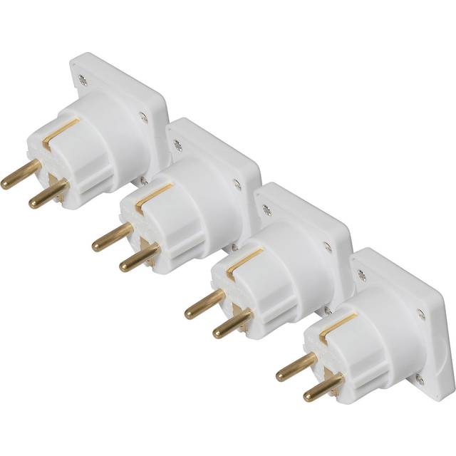 Maplin UK To European Travel Adapter - White, Pack of 4 - white