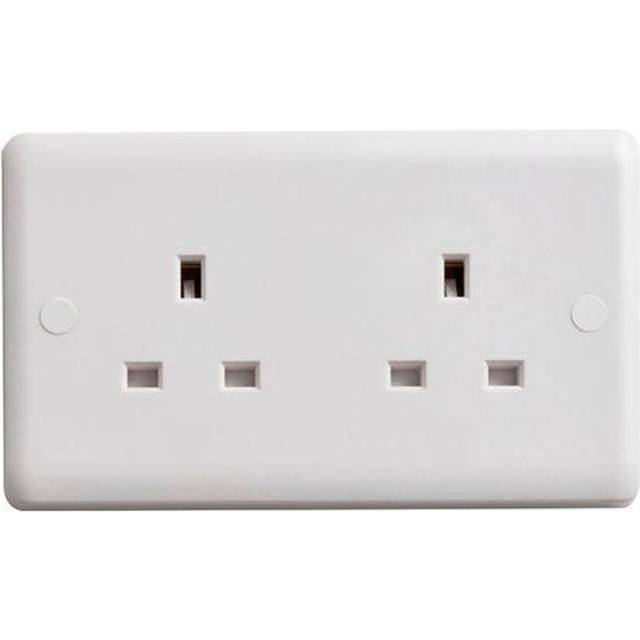 Deta Unswitched Socket 2-Gang 13A DETVC1208