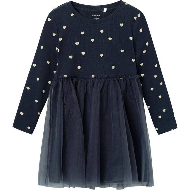 Name it mini - Klänning nmfNadja LS Dress - Blå