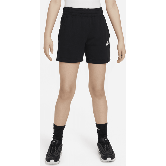 Nike Sportswear Club Fleece Older Kids' (Girls') 13cm (approx.) French Terry Shorts - Black - Cotton/Polyester - XL