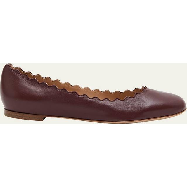 Chloé Lauren Scalloped Leather Ballerina Flat