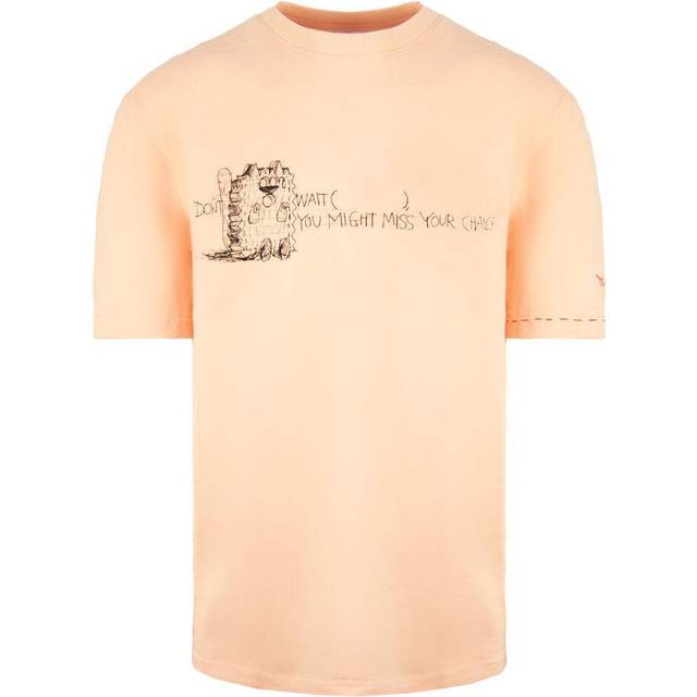 Puma x Michael Lau Long Tee Short Sleeve Crew Neck Peach Mens T-Shirt 530362 26 Cotton - Size Medium