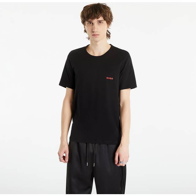 Men's HUGO Mens Three-Pack of Underwear T-Shirts in Cotton with Logos NOS - Black - Size: 42