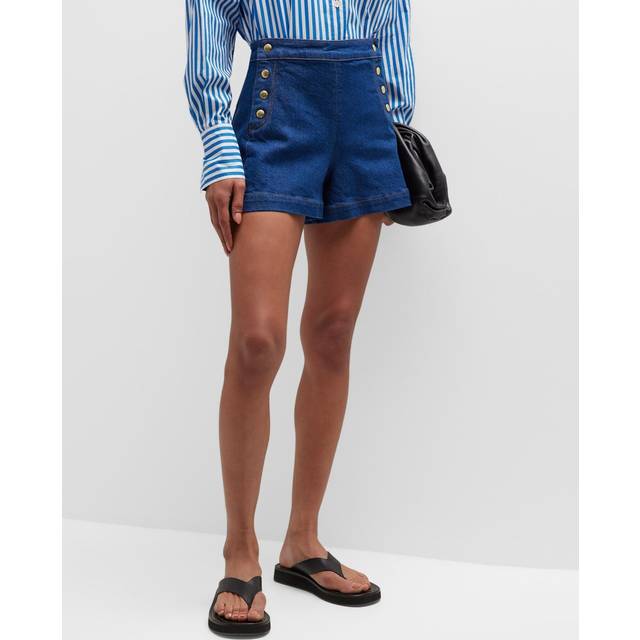 Frame Sailor high-rise denim shorts - blue (25)