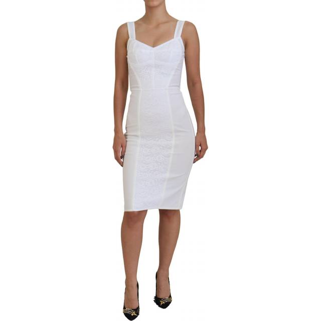 Dolce&Gabbana Bustier lace-trimmed midi dress - white (UK 6)