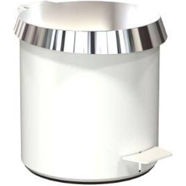 FROST - Pedal Bin 250 - weiß/Deckel poliert/H 25.3cm/Ø 23cm/iF Design Award 2018 - white (25.3 x 30.0 x &#8960;23.0cm)