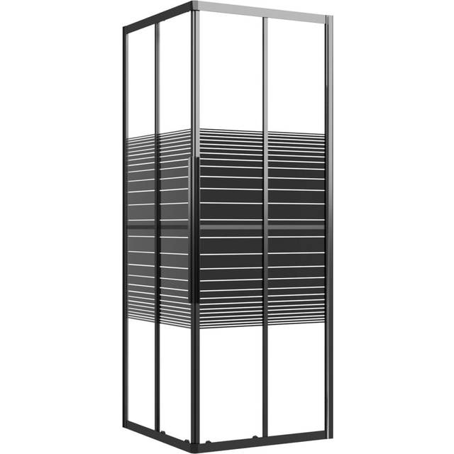 Duschkabin ränder ESG 80x80x180 cm svart