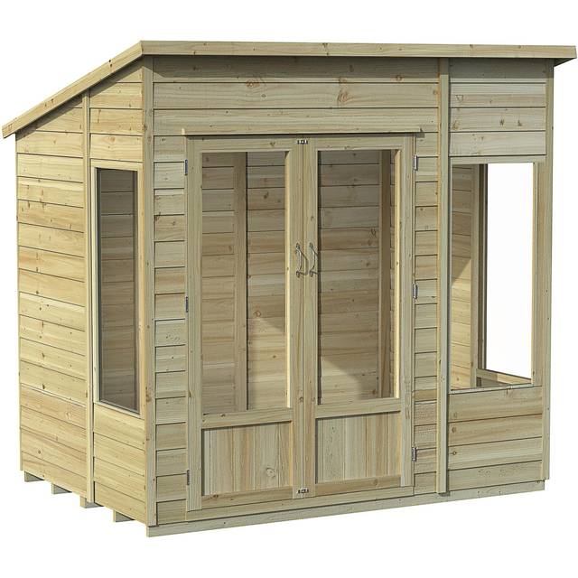 Forest Garden 4LIFE Apex Summerhouse 7x5 - Double Door - 4 Window (Installation) - Rot