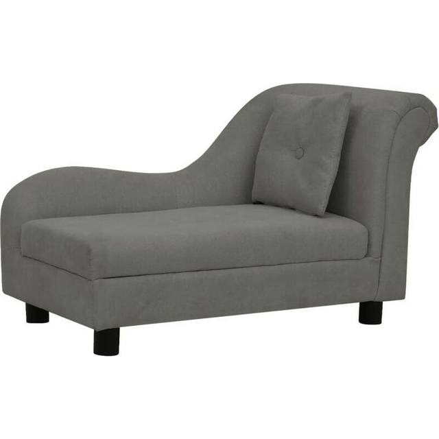 Hundsoffa med kudde mörkgrå 83x44x44 cm plysch