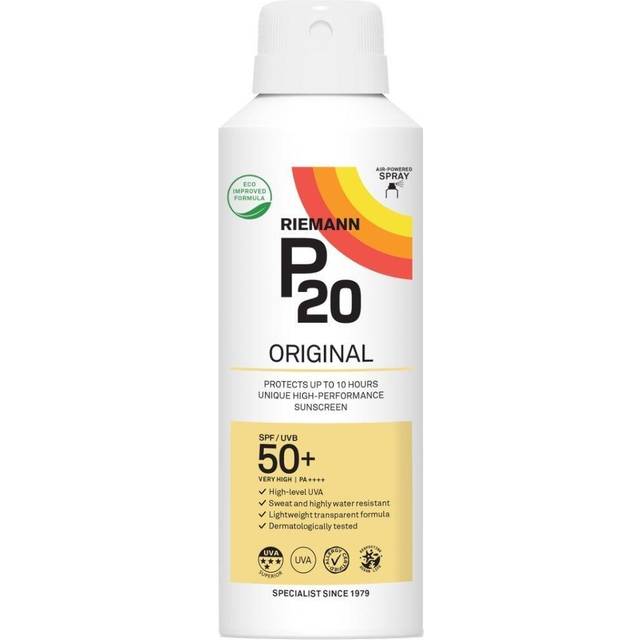 RIEMANN P20 Original Continous Spray SPF50 +Plus 150ml Advanced Sunscreen Protection High Performance Protection + Sweat Resistance Protects up to