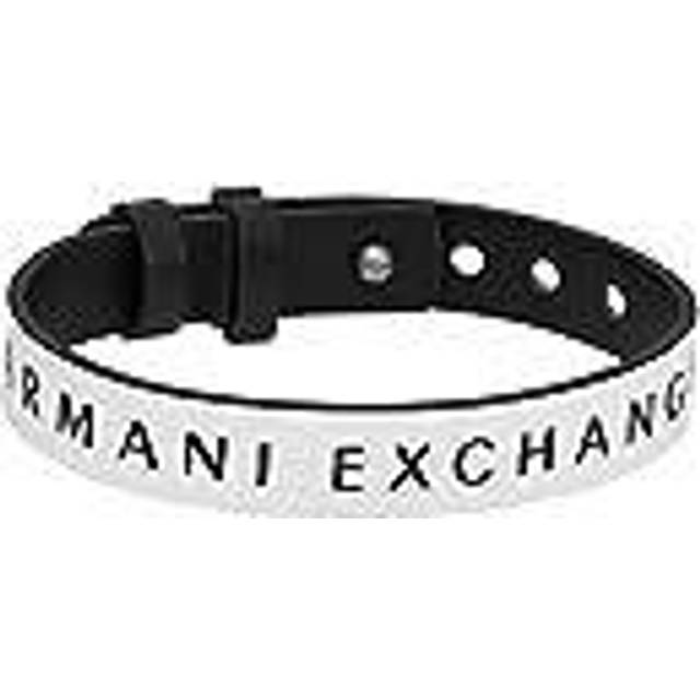 Armani Exchange AXG0107040 Black And White Logo Bracelet - A9554