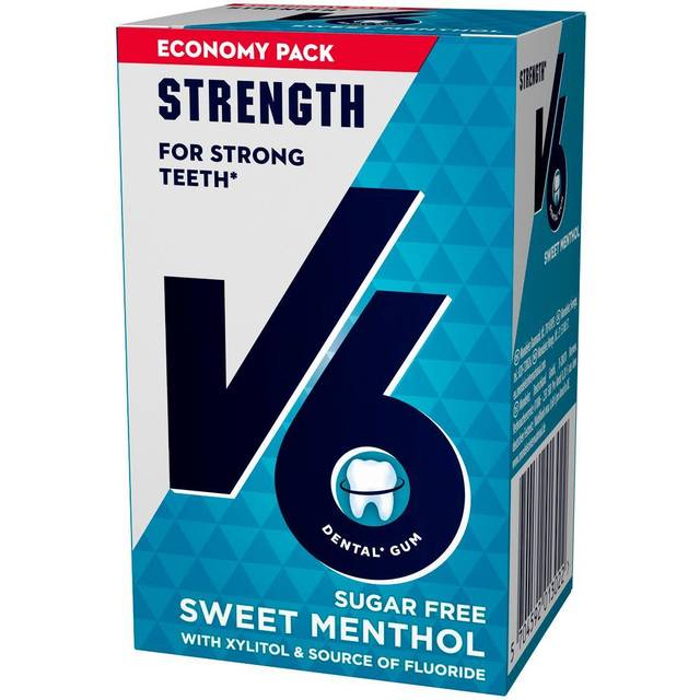 V6 Tuggummi Strong Teeth Sweet Menthol