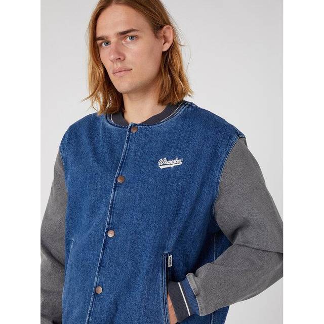 Wrangler Baseball-denimjacka för män, Easy Indigo, medium, LÄTT INDIGO, M