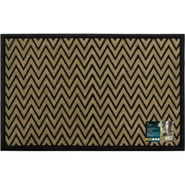 JVL Vienna Zigzag Scraper Doormat 60 x 90cm - JVL Homewares - Brown