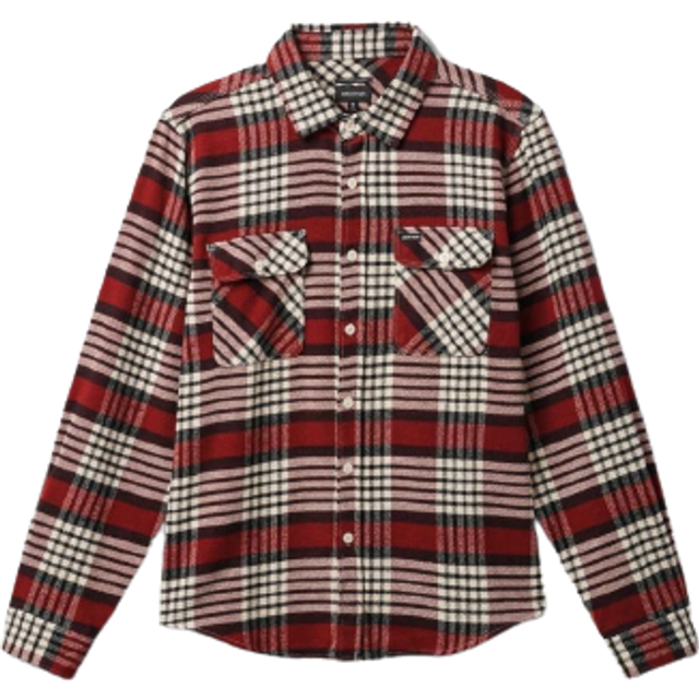Brixton Bowery L/S Shirt - Island Berry/Whitecap/Black -  M