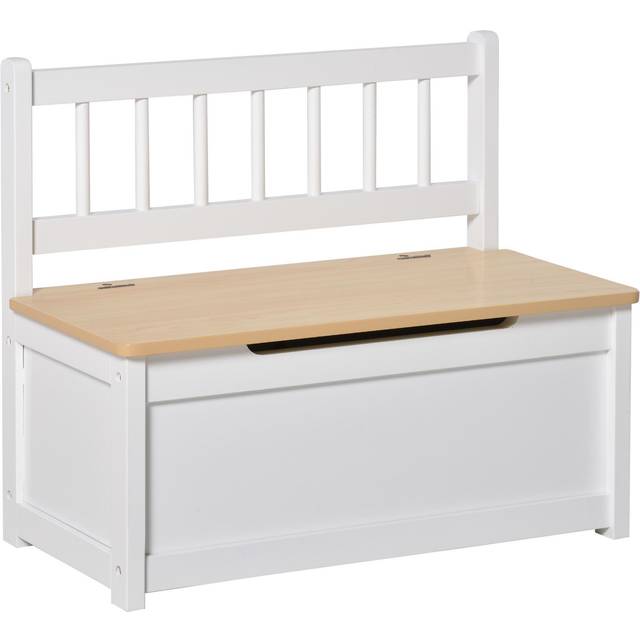 HOMCOM 2 In 1 Wooden Toy Box, none