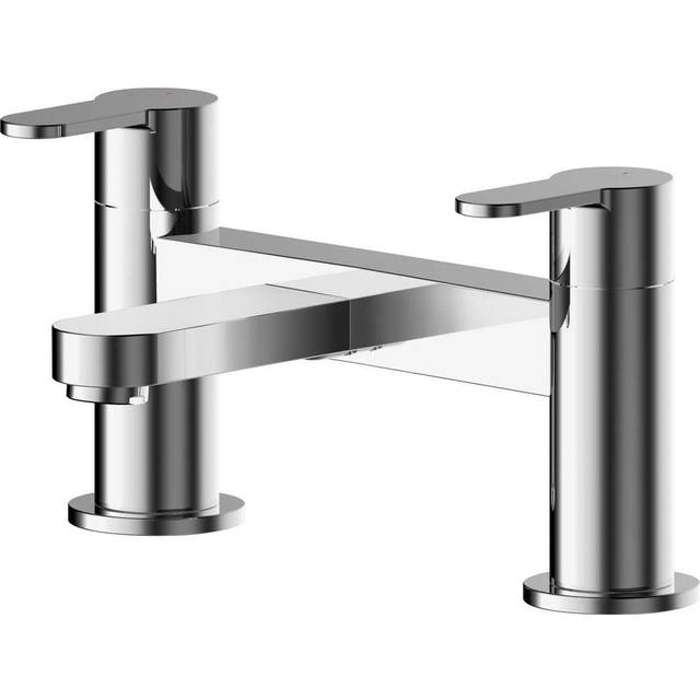 Nuie Arvan Chrome Twin Lever Deck Mounted Bath Filler Tap - ARV303