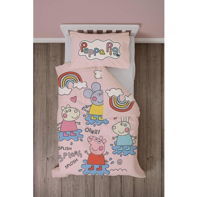 Peppa Pig - Playful Junior Panel Duvet Set - Pink - Junior