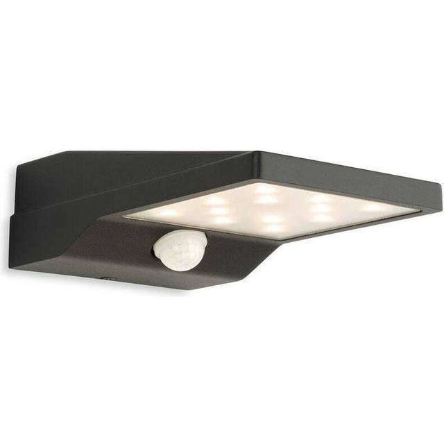 Firstlight Cyrus Modern Style Solar Powered LED Wall Light 1W PIR Sensor Warm White Graphite