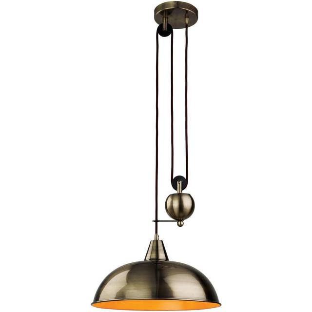 Firstlight Century Modern Style Rise and Fall Pendant Light Antique Brass