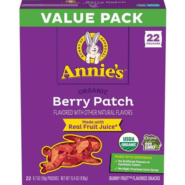 Annie's Organic Fruit Snacks Bunny Berry Patch 22 Pouches
