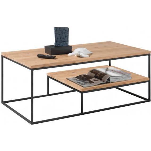 Coffee Table with Storage - Oak (42cm H X 110cm W X 60cm D)