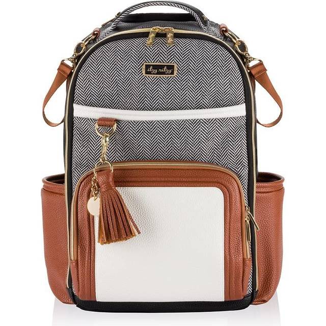 Itzy Ritzy Unisex Baby Backpack  coffee  cream Boss Plus