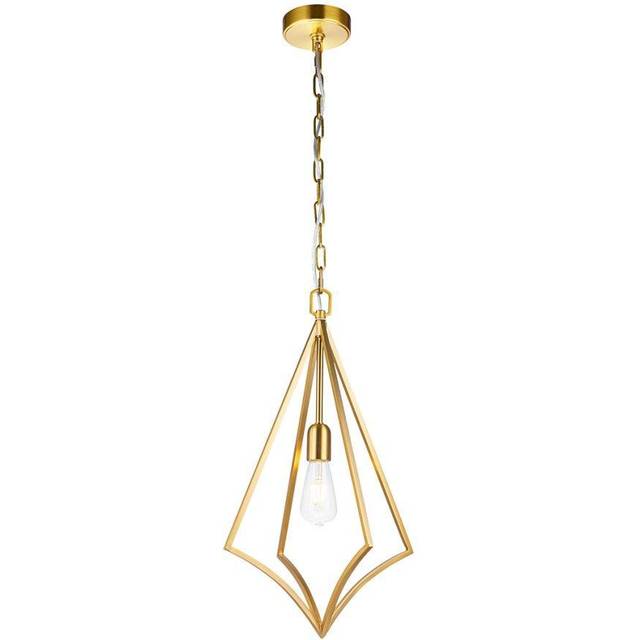 Elstead Feiss Nico Wire Frame Pendant Ceiling Light Burnished Brass